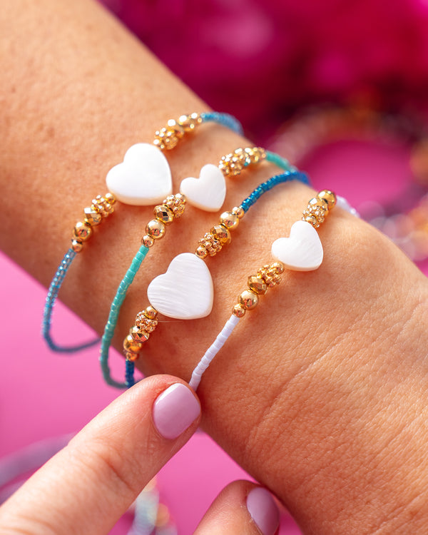 Juego Pulseras Miyuki Corazon