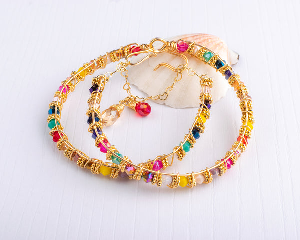 Pulsera trio aros arcoiris